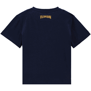 Boys Cotton T-Shirt The year of the Rabbit Navy back view
