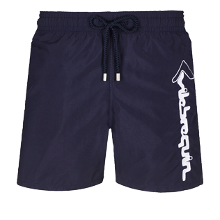 男款 Classic 绣 - Le Vilebrequin 品牌徽标刺绣男士泳裤, Navy front 男款 Classic 绣 - Le Vilebrequin 品牌徽标刺绣男士泳裤, Navy front