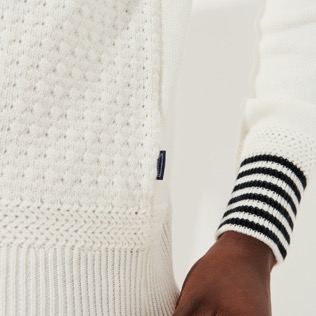 Andere Uni - Pullover aus Baumwolle mit Reißverschluss für Herren, Off white Details Ansicht 5
