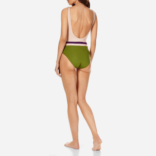 Women One piece Printed - Women Round neckline One Piece Swimsuit Reverso, Nude backworn Women One piece Printed - Women Round neckline One Piece Swimsuit Reverso, Nude backworn