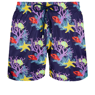 Uomo Classico ultraleggero Stampato - Costume da bagno uomo ultraleggero e ripiegabile Fonds Marins, Zaffiro front Uomo Classico ultraleggero Stampato - Costume da bagno uomo ultraleggero e ripiegabile Fonds Marins, Zaffiro front