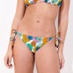Mujer Fitted Estampado - Braguita de bikini de corte brasileño con tiras laterales y estampado Marguerites para mujer, Blanco detalles vista 1
