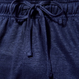 男款 Others 纯色 - Unisex Linen Jersey Bermuda Shorts Solid, Navy 细节视图3