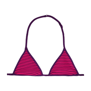 Bambina Altri Grafico - Top bikini bambina in spugna a righe, Ametista front Bambina Altri Grafico - Top bikini bambina in spugna a righe, Ametista front