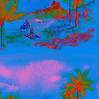 Maillot de bain homme 2013 Rio 360°, Bleu de mer imprimé