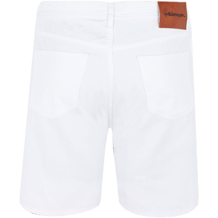 Men Others Solid - Men White 5-Pocket Denim Bermuda Shorts, White back Men Others Solid - Men White 5-Pocket Denim Bermuda Shorts, White back