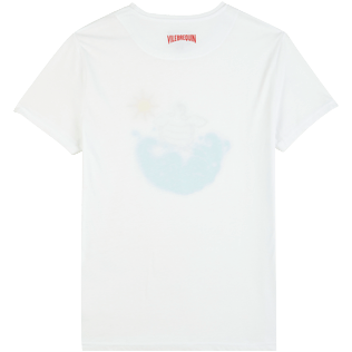 Hombre Autros Estampado - Camiseta de algodón orgánico con estampado Surf para hombre, Blanco vista trasera