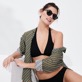 Donna Foulard Unita - Top bikini donna all'americana tinta Plumes Jacquard, Nero dettagli vista 2
