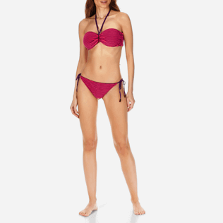 Damen Klassische Höschen Grafisch - Gestreifte Bikinihose aus Frottee für Damen, Amethyst frontworn Damen Klassische Höschen Grafisch - Gestreifte Bikinihose aus Frottee für Damen, Amethyst frontworn
