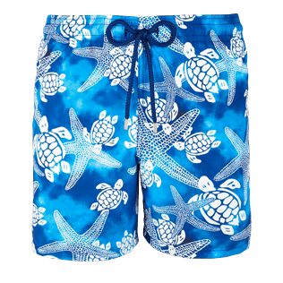 Men Classic / Moorea Printed - Men Swimtrunks Starlettes & Turtles Vintage, Neptune blue front Men Classic / Moorea Printed - Men Swimtrunks Starlettes & Turtles Vintage, Neptune blue front