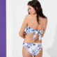 Women Classic brief Printed - Women Bikini Bottom Midi Brief Cherry Blossom, Sea blue back worn view