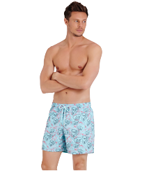 男款 Embroidered 绣 - 男士悉尼刺绣泳裤 — 限量款, Aquamarine 正面穿戴视图