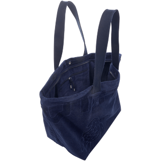 Uomini Borse Unita - Borsa da spiaggia grande in spugna tinta unita Jacquard, Blu marine supp1 Uomini Borse Unita - Borsa da spiaggia grande in spugna tinta unita Jacquard, Blu marine supp1