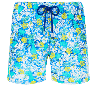 男款 Classic 印制 - 男士 Tropical Turtles Vintage 泳裤, Lazulii blue 正面图