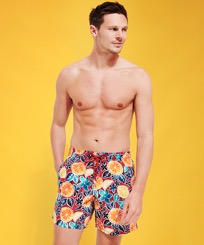 Men Others Printed - Men Swim Shorts Presse Citron, Burgundy front worn view