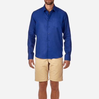 Men Others Solid - Men Linen Shirt Solid, Celestial supp1 Men Others Solid - Men Linen Shirt Solid, Celestial supp1