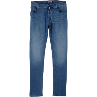 Homme AUTRES Uni - Pantalon 5 Poches Homme Coupe carotte, Bleach denim w4 front Homme AUTRES Uni - Pantalon 5 Poches Homme Coupe carotte, Bleach denim w4 front