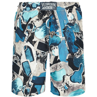 Men Long classic Printed - Men Long Swimwear Californian Pool Dogtown - Vilebrequin x Highsnobiety, Blue note back view
