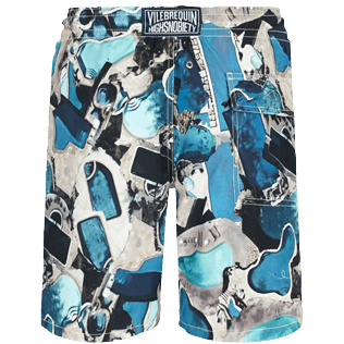 Hombre Clásico largon Estampado - Bañador largo con estampado Californian Pool Dogtown para hombre - Vilebrequin x Highsnobiety, Blue note back Hombre Clásico largon Estampado - Bañador largo con estampado Californian Pool Dogtown para hombre - Vilebrequin x Highsnobiety, Blue note back