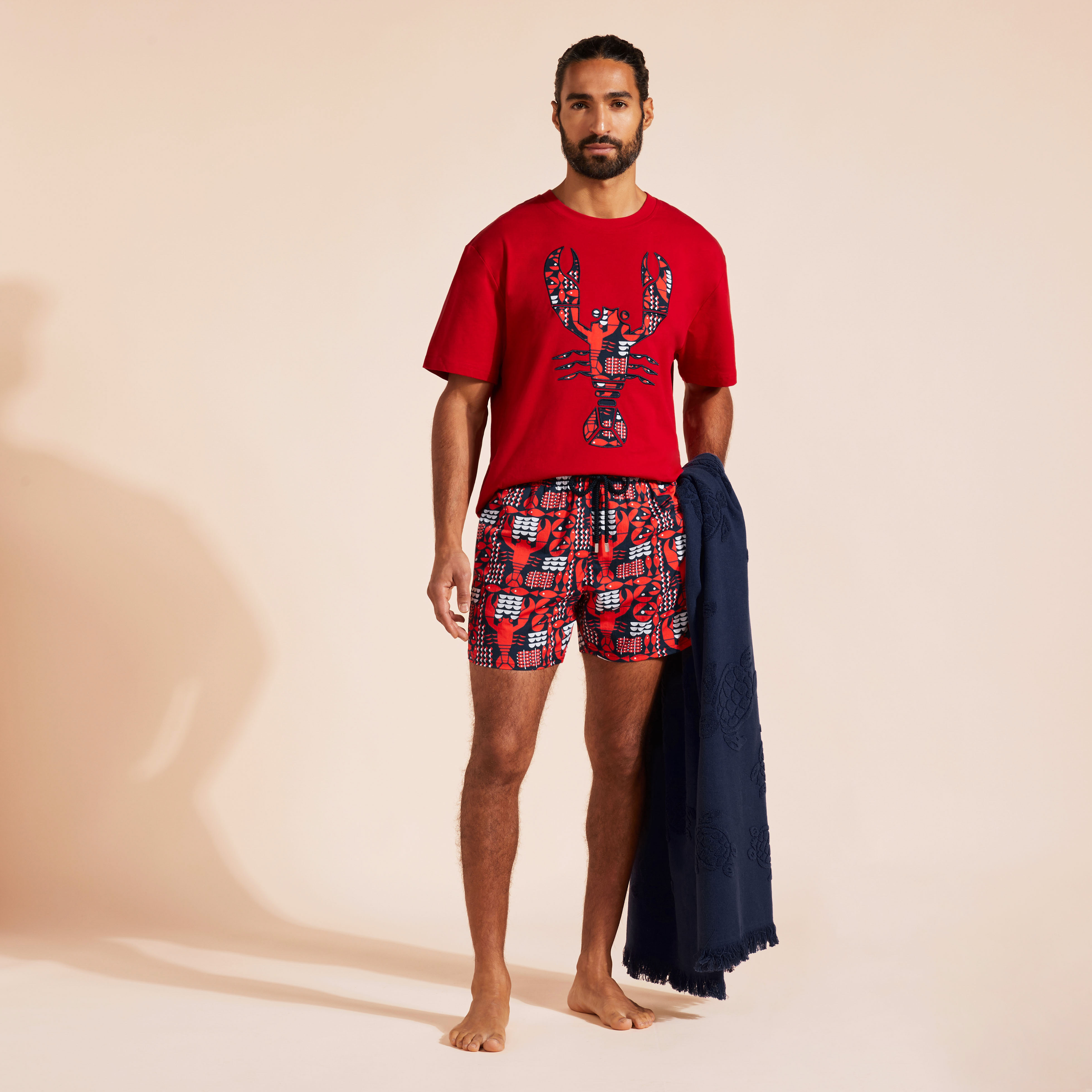 Graphic Lobsters Oversized-T-Shirt aus Bio-Baumwolle für Herren 