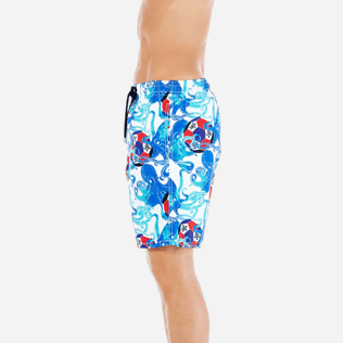 Hombre Corte Largo Estampado - Bañador con estampado Soccer Turtles para hombre, Blanco supp3 Hombre Corte Largo Estampado - Bañador con estampado Soccer Turtles para hombre, Blanco supp3