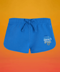 Mädchen Shorty Bedruckt - Shorts mit Logostickerei in Ombré-Optik für Mädchen – Vilebrequin x The Beach Boys, Earthenware Vorderansicht