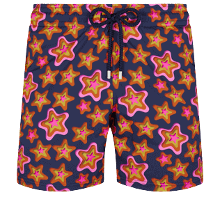 Men Others Printed - Men Stretch Swim Trunks Stars Gift, Navy front view