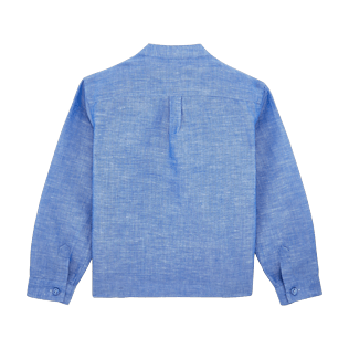 Boys Others Solid - Boys Linen Shirt Stripes, Neptune blue back Boys Others Solid - Boys Linen Shirt Stripes, Neptune blue back