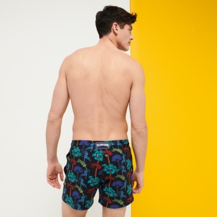 Men Others Printed - Men Stretch Swim Trunks Tiger Leap, Black back worn view