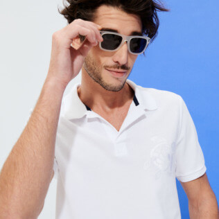 Homme AUTRES Brodé - Polo en Piqué de Coton homme uni, Blanc supp3 Homme AUTRES Brodé - Polo en Piqué de Coton homme uni, Blanc supp3