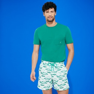 Men Others Embroidered - Men Embroidered Swim Trunks Requins 3D - Limited Edition, Glacier details view 3