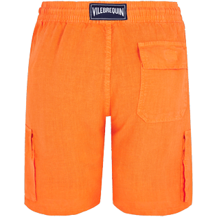 Homme AUTRES Uni - Bermuda poches cargo en Lin Homme Uni, Flamme back Homme AUTRES Uni - Bermuda poches cargo en Lin Homme Uni, Flamme back