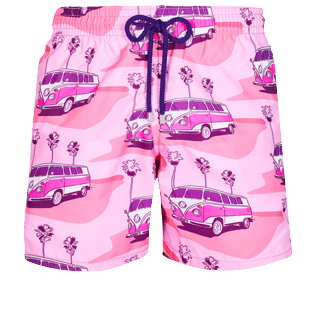 Men Classic Printed - Men Swim Trunks 1992 On The Road, Pink litchi front view
