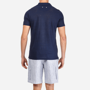 Men Others Solid - Men Linen Jersey Polo shirt Solid, Navy supp2 Men Others Solid - Men Linen Jersey Polo shirt Solid, Navy supp2