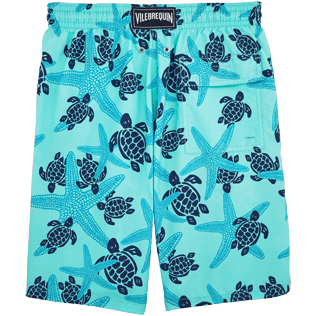 Men Long classic Printed - Starlettes & Turtles Long Cut Swim shorts, Lagoon back Men Long classic Printed - Starlettes & Turtles Long Cut Swim shorts, Lagoon back
