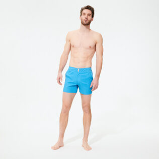 Hombre Cintura plana Liso - Bañador corto elástico con cintura lisa y estampado Prince de Galles para hombre, Star anise supp2 Hombre Cintura plana Liso - Bañador corto elástico con cintura lisa y estampado Prince de Galles para hombre, Star anise supp2