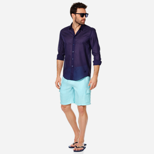 Autros Liso - Camisa en gasa de algodón de color liso unisex, Midnight blue supp2 Autros Liso - Camisa en gasa de algodón de color liso unisex, Midnight blue supp2