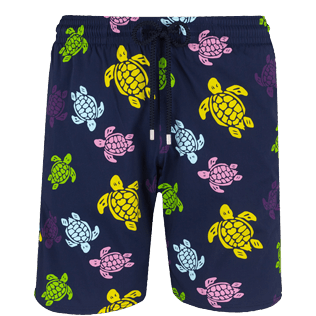 Hombre Clásico largon Estampado - Bañador largo y elástico con estampado Ronde des Tortues para hombre, Azul marino front Hombre Clásico largon Estampado - Bañador largo y elástico con estampado Ronde des Tortues para hombre, Azul marino front