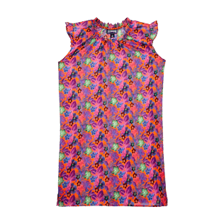 Niñas Autros Estampado - Vestido de gasa de algodón con estampado Porto Rico para niña, Nasturtium front Niñas Autros Estampado - Vestido de gasa de algodón con estampado Porto Rico para niña, Nasturtium front