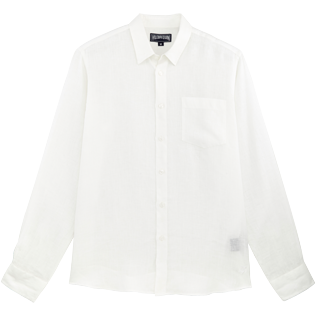 Men Others Solid - Men Non-Iron Linen Shirt, White front Men Others Solid - Men Non-Iron Linen Shirt, White front