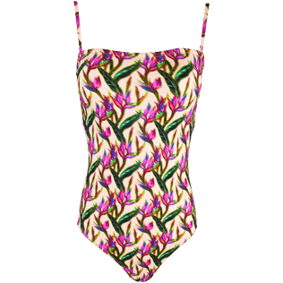 Damen Einteiler Bedruckt - Mini Paradise 3D Bustier-Badeanzug für Damen, Nude front Damen Einteiler Bedruckt - Mini Paradise 3D Bustier-Badeanzug für Damen, Nude front