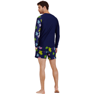 Homme AUTRES Imprimé - T-shirt Anti UV Homme Ronde des tortues, Bleu marine backworn Homme AUTRES Imprimé - T-shirt Anti UV Homme Ronde des tortues, Bleu marine backworn