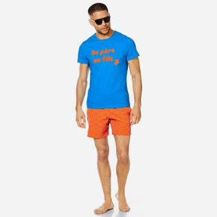 Hombre Autros Liso - Camiseta de algodón «De Père en Fils» para hombre, Hawaii blue supp2 Hombre Autros Liso - Camiseta de algodón «De Père en Fils» para hombre, Hawaii blue supp2