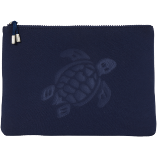 Others Printed - Zipped Turtle Beach Pouch, Navy front view