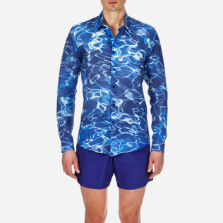 Camisetas Estampado - Camisa de lino con estampado Splash unisex, Azul neptuno supp1 Camisetas Estampado - Camisa de lino con estampado Splash unisex, Azul neptuno supp1