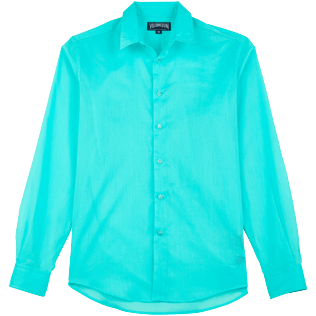 Men Others Solid - Unisex cotton voile Shirt Solid, Lagoon front view