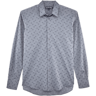 Camisetas Gráfico - Camisa en gasa de algodón con estampado Jacquard Tortues, Azul marino front Camisetas Gráfico - Camisa en gasa de algodón con estampado Jacquard Tortues, Azul marino front
