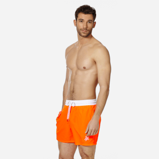 Men Ultra-light classique Solid - Men Swim Trunks Ultra-Light and Packable Solid Bicolore Fluo, Neon orange frontworn Men Ultra-light classique Solid - Men Swim Trunks Ultra-Light and Packable Solid Bicolore Fluo, Neon orange frontworn