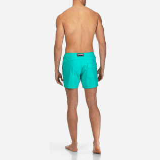 Hombre Cintura plana Liso - Bañador corto, ajustado y elástico liso para hombre, Veronese green backworn Hombre Cintura plana Liso - Bañador corto, ajustado y elástico liso para hombre, Veronese green backworn