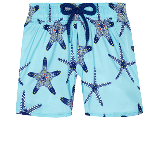 Niñas Autros Estampado - Bañador en tejido ligero con estampado Starfish Dance para niña, Lazulii blue front Niñas Autros Estampado - Bañador en tejido ligero con estampado Starfish Dance para niña, Lazulii blue front